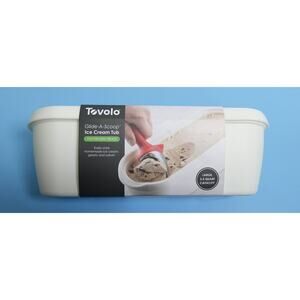 Tovolo Glide-A-Scoop Ice Cream Tub Container BPA Free 2.5 Qt White Storage Bin